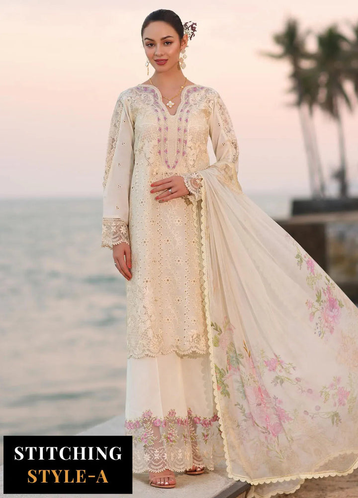 Noor by Saadia Asad Embroidered Lawn Suits Unstitched 3 Piece NSA25EL D3A - Summer Collection