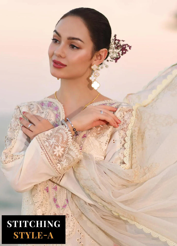 Noor by Saadia Asad Embroidered Lawn Suits Unstitched 3 Piece NSA25EL D3A - Summer Collection