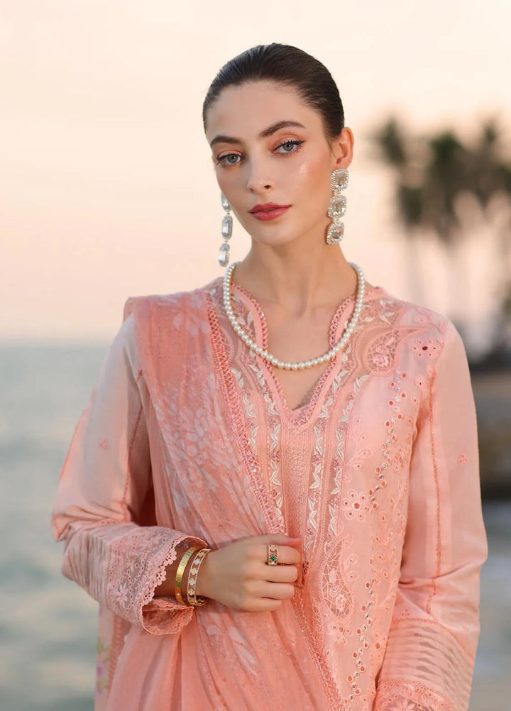 Noor by Saadia Asad Embroidered Lawn Suits Unstitched 3 Piece NSA25EL D3B - Summer Collection