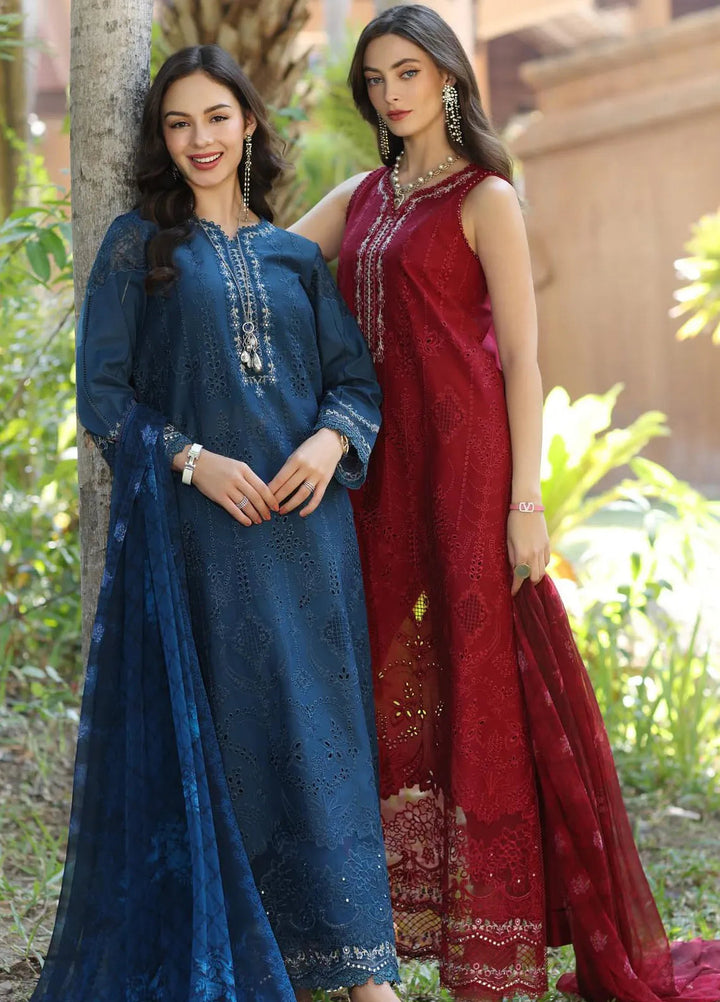 Noor by Saadia Asad Embroidered Lawn Suits Unstitched 3 Piece NSA25EL D7A - Summer Collection