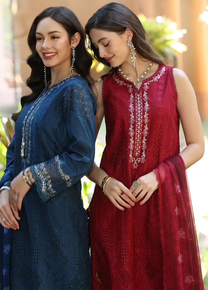 Noor by Saadia Asad Embroidered Lawn Suits Unstitched 3 Piece NSA25EL D7A - Summer Collection