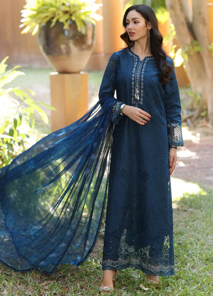 Noor by Saadia Asad Embroidered Lawn Suits Unstitched 3 Piece NSA25EL D7B - Summer Collection