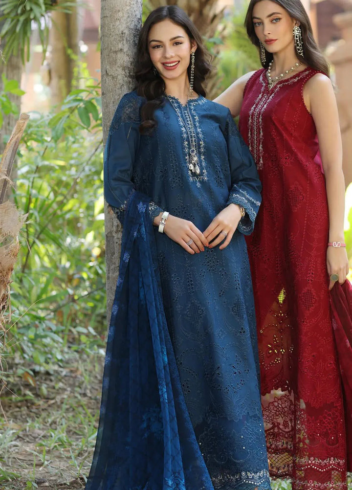 Noor by Saadia Asad Embroidered Lawn Suits Unstitched 3 Piece NSA25EL D7B - Summer Collection