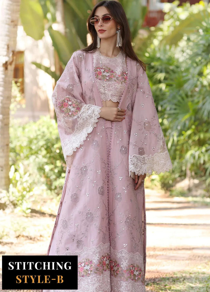 Noor by Saadia Asad Embroidered Lawn Suits Unstitched 3 Piece NSA25EL D8A - Summer Collection