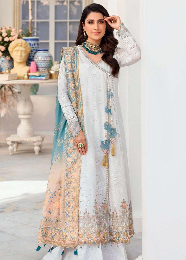 Noor By Saadia Asad Embroidered Lawn Suits Unstitched 3 Piece SA22CK D4-A - Luxury Collection