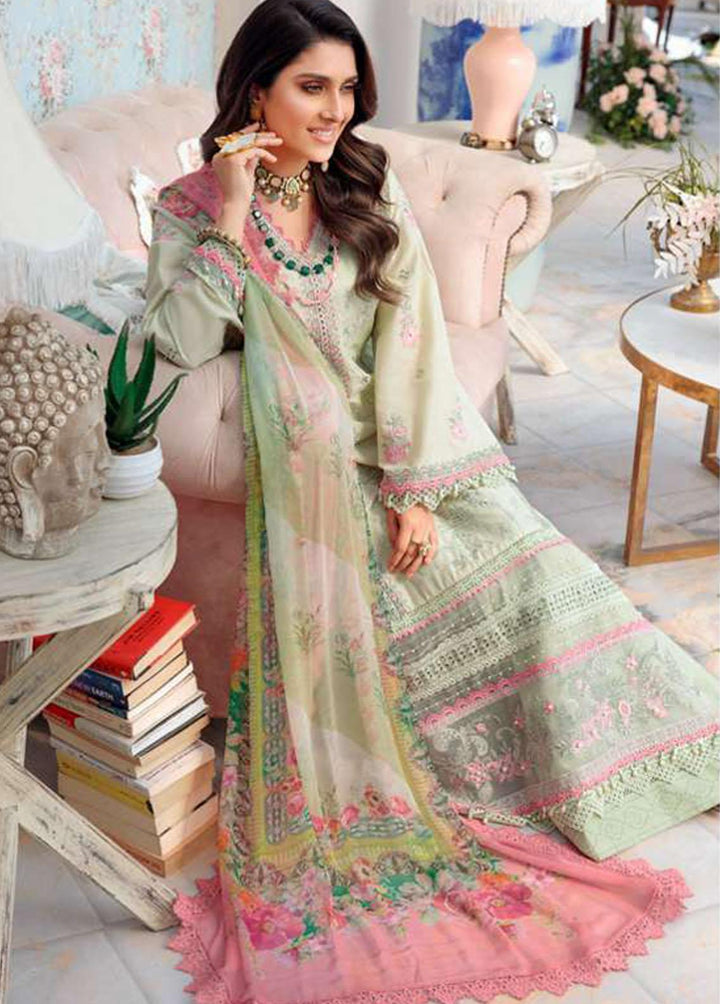 Noor By Saadia Asad Embroidered Lawn Suits Unstitched 3 Piece SA22CK D8-B - Luxury Collection