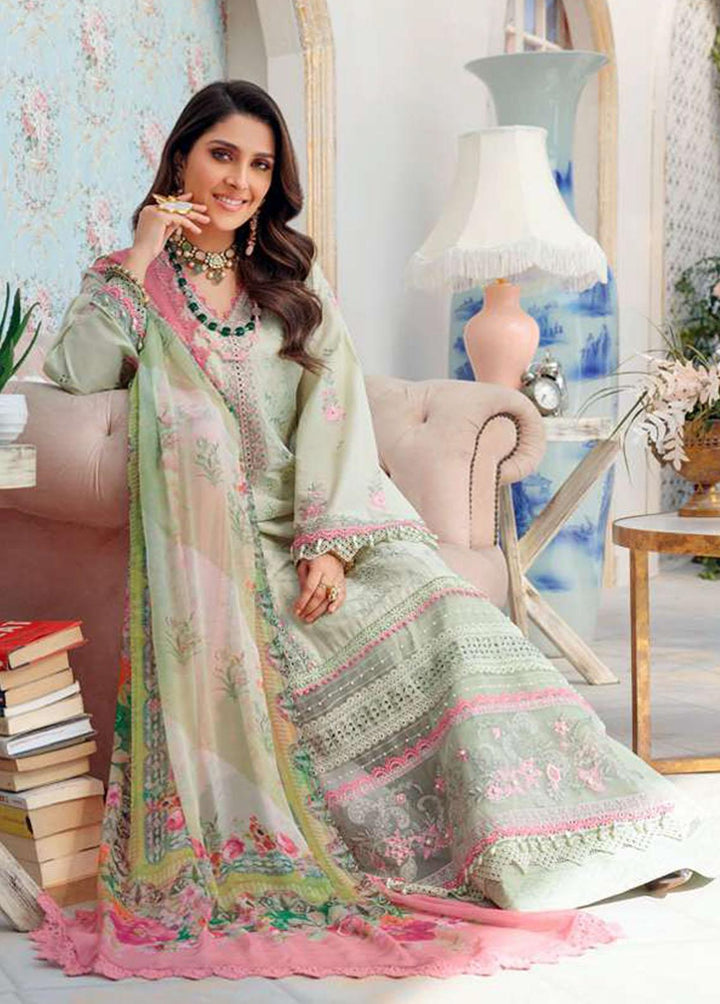 Noor By Saadia Asad Embroidered Lawn Suits Unstitched 3 Piece SA22CK D8-B - Luxury Collection