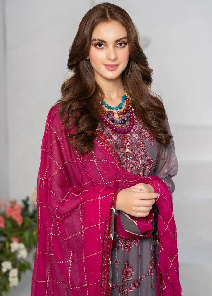 Noor-E-Jahan By Strawberry Embroidered Chiffon Suit Unstitched 4 Piece STB24N D-01 - Festive Collection
