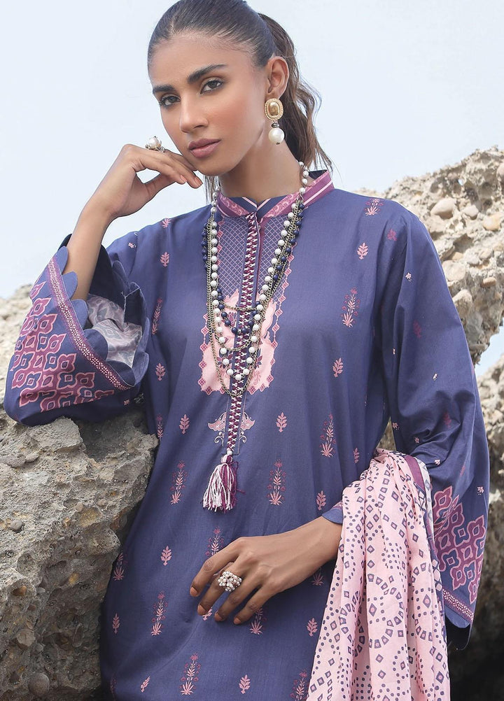 Sahar Printed Lawn Suits Unstitched 3 Piece SHR22NS  SL-SS-DP-010-B - Summer Collection
