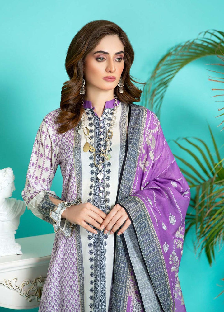 Sahar Printed Lawn Suits Unstitched 3 Piece SHR22NS SL-SS-DP-005-B - Summer Collection