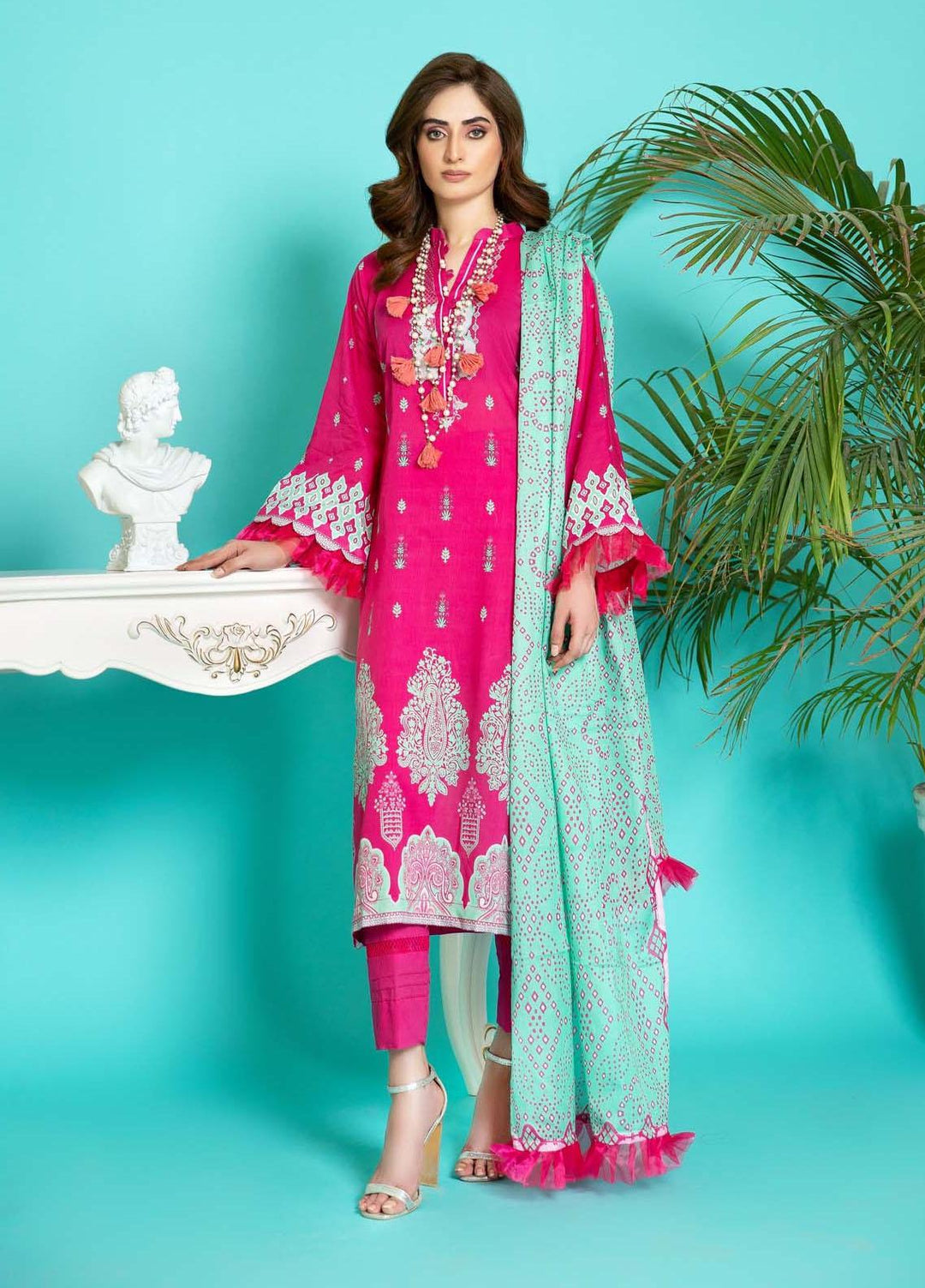 Sahar Printed Lawn Suits Unstitched 3 Piece SHR22NS SL-SS-DP-010-A - Summer Collection