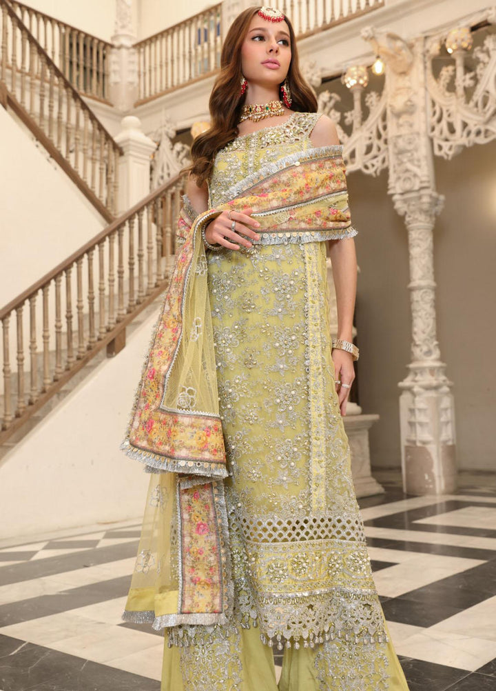 Noor Formals By Saadia Asad Embroidered Chiffon Suits Unstitched 3 Piece NSA23FF D-1 Naznin - Festive Collection