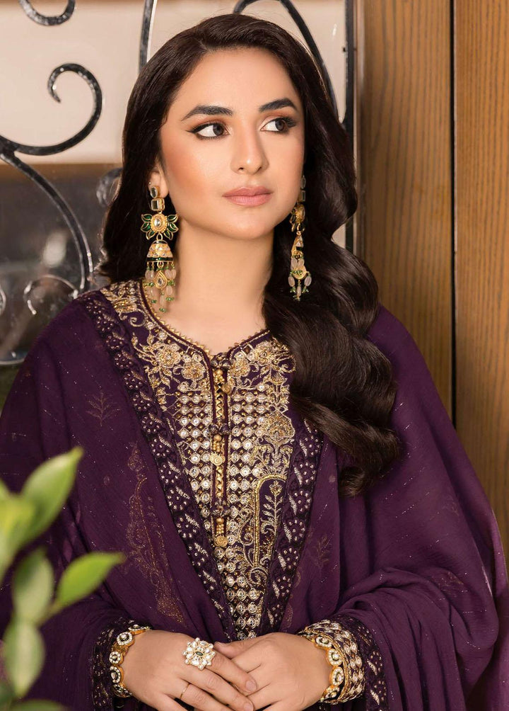 Noorie x Maahru x Meerab By Asim Jofa Embroidered  Suits Unstitched 3 Piece AJ23NMM AJSM-44 - Festive Collection