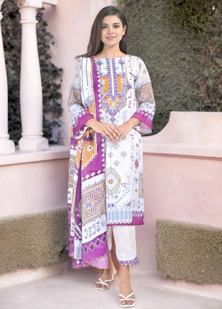 Noorma Kaamal Embroidered Lawn Suit Unstitched 3 Piece NK24L NK-PLE-04 - Summer Collection