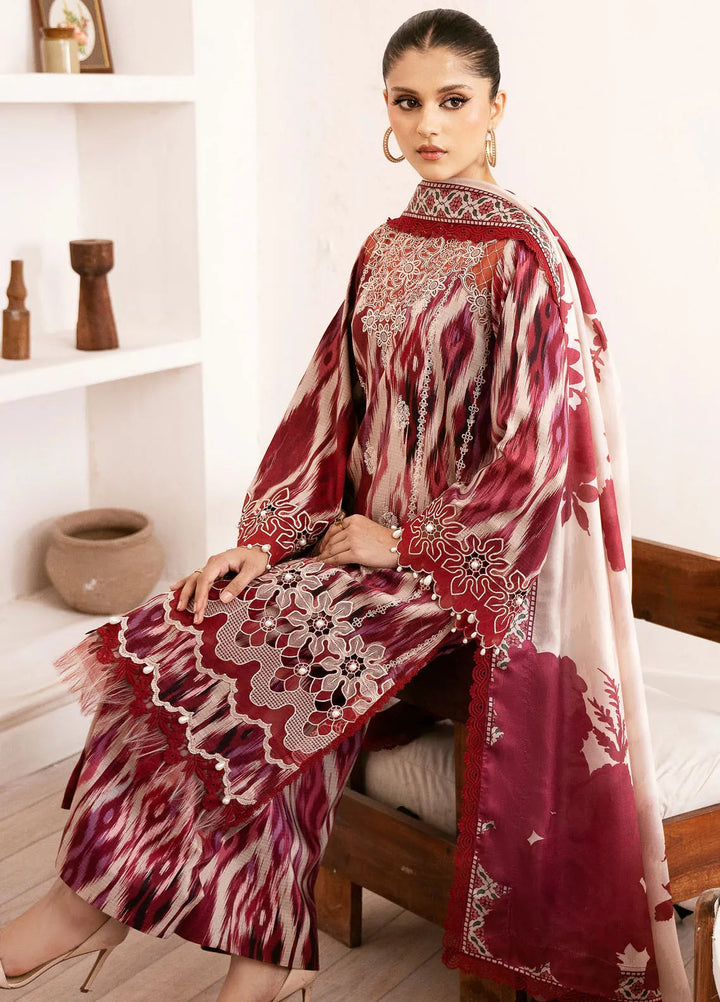 Noura By Bin Ilyas Printed Viscose Suit Unstitched 3 Piece BI24NV 75 B - Winter Collection