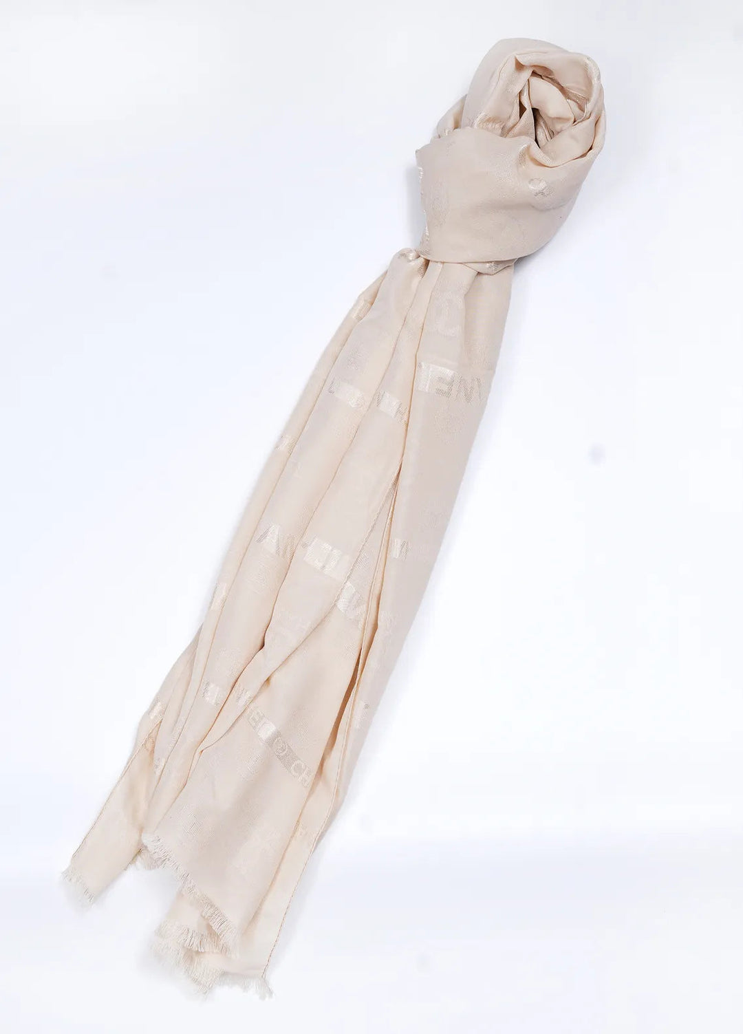 Nourah Chanel Embossed Scarf Light Taupe - Scarf Collection