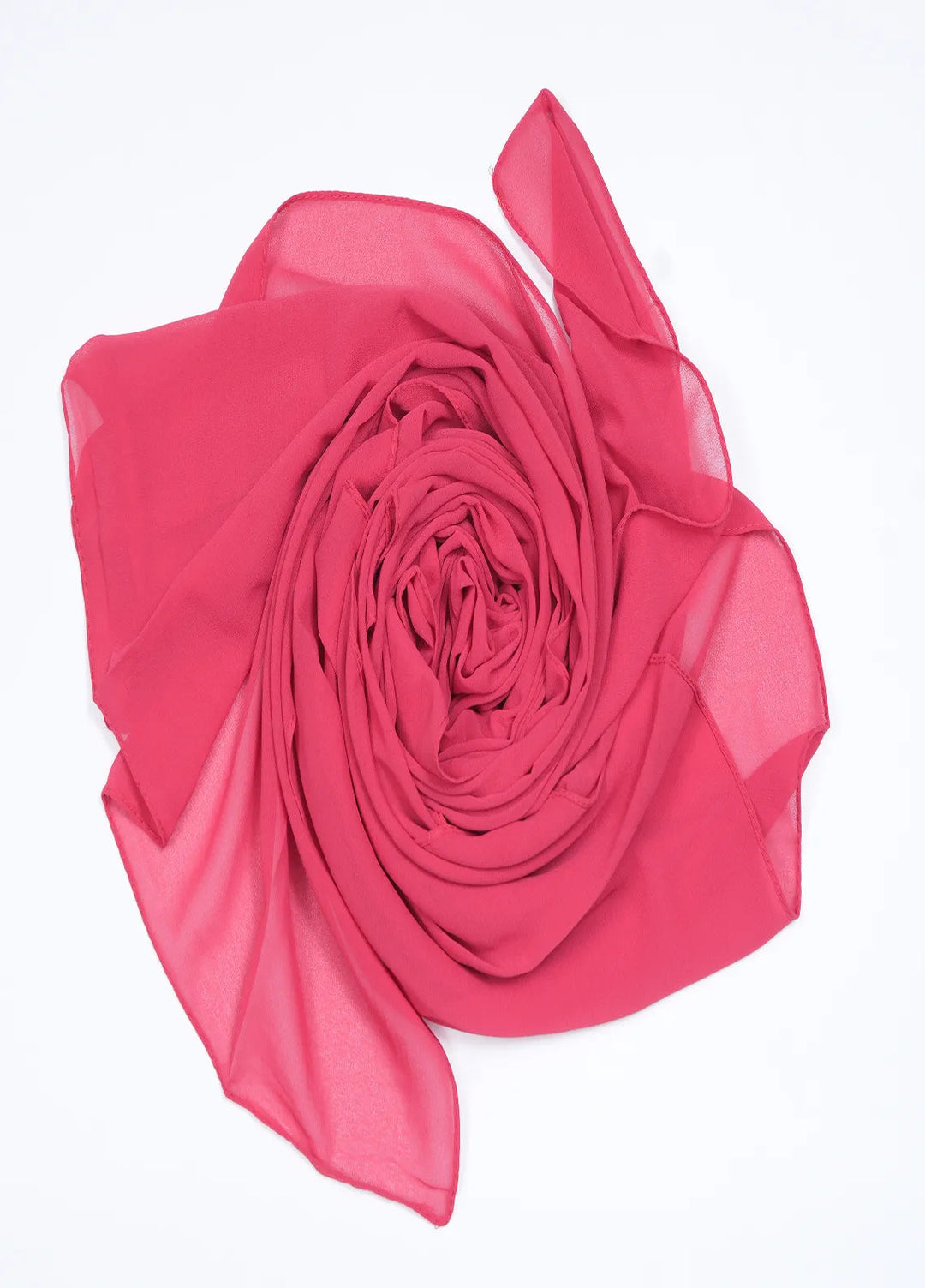 Nourah Scarf Plain Georgette Scarf Rose Red - Scarf Collection