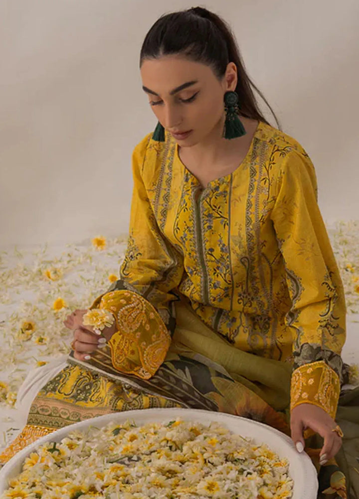 Nur By Shazme Printed Lawn Suit Unstitched 3 Piece SHZ24N SH-02 Daisy - Summer Collection