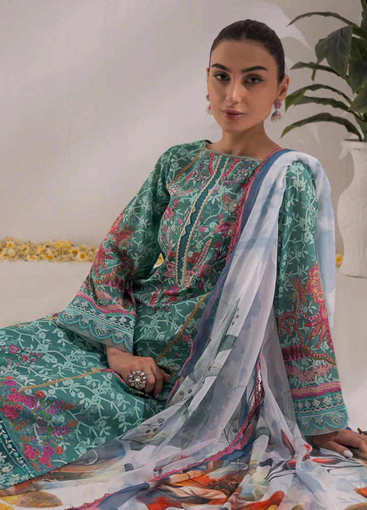 Nur By Shazme Printed Lawn Suit Unstitched 3 Piece SHZ24N SH-06 Gulia - Summer Collection