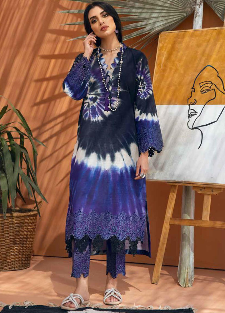 Nureh Embroidered Chikankari Khaddar Suits Unstitched 2 Piece NU21B-2 Purple Punch NU2-16 - Winter Collection