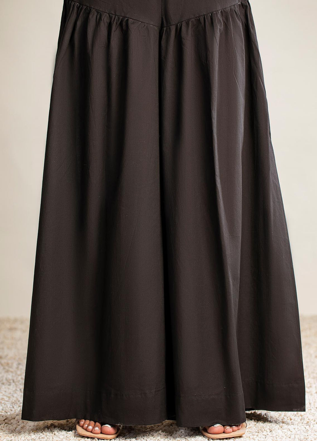 Nuriyaa Cambric Stitched Sharara NR21T Sharara Pants Black