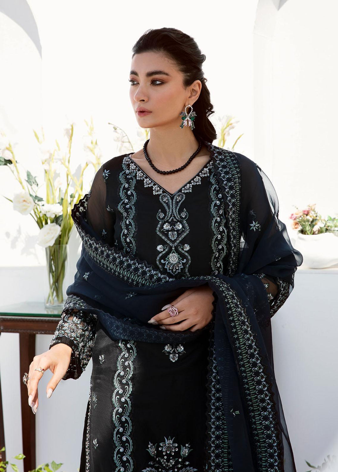 Nyra By Akbar Aslam Embroidered Organza Suits Unstitched 4 Piece AA23N 1474 Selma - Wedding Collection