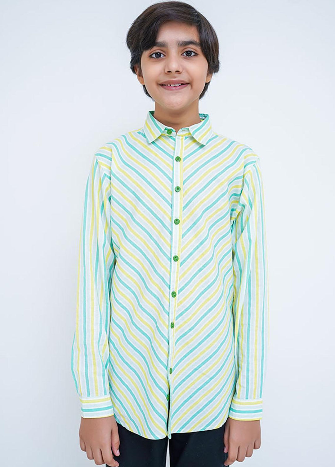 Ochre Cotton Boys Shirt - OBS-41 Light Green