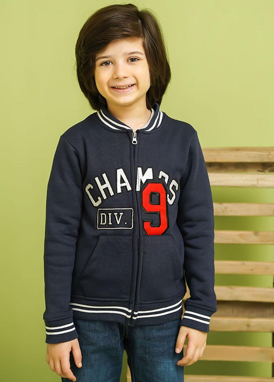 Ochre Fleece Jacket for Boys - OKB-137 Navy