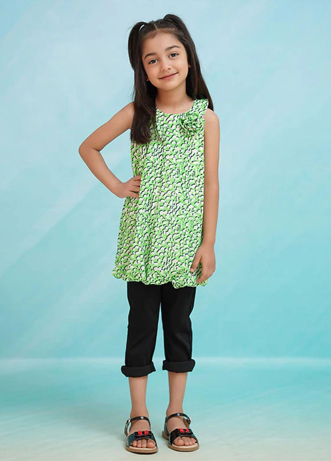 Ochre Chiffon Top for Girls - OWT 502