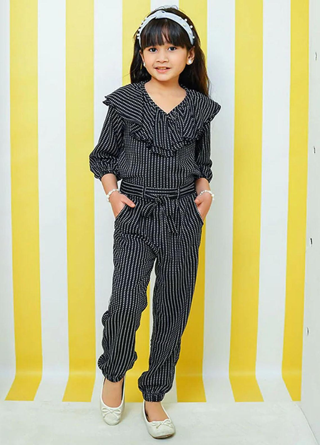 Ochre Linen Jumpsuit for Girls - OWT 529