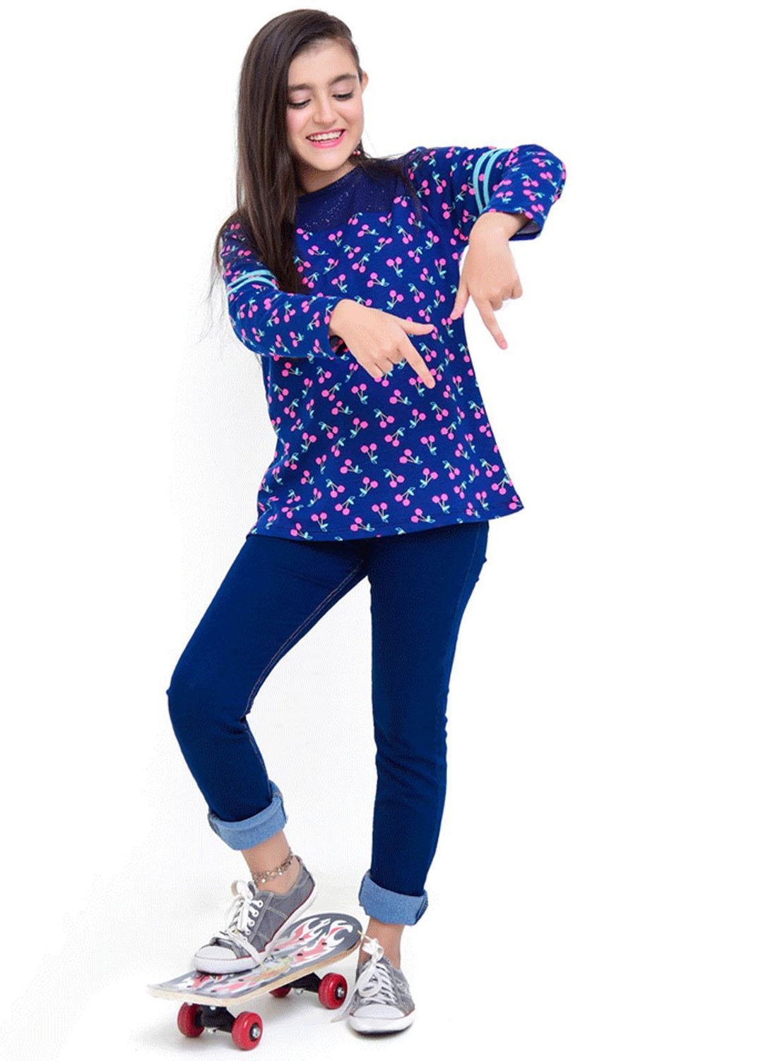 Ochre Top for Girls - OKW-13 Navy OL-14818
