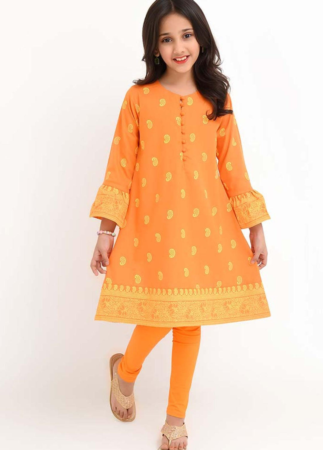 Ochre Top for Girls - OFK-753 Orange OL-15595