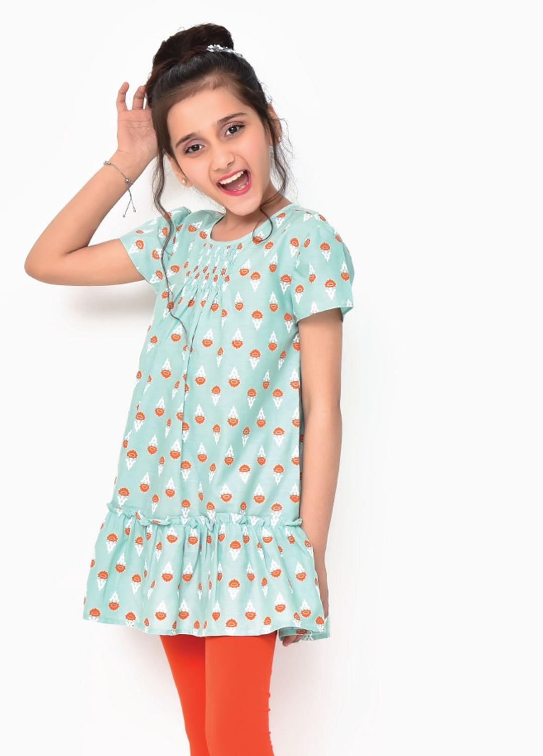 Ochre Cotton Top for Girls - OWT-447 OL-16863
