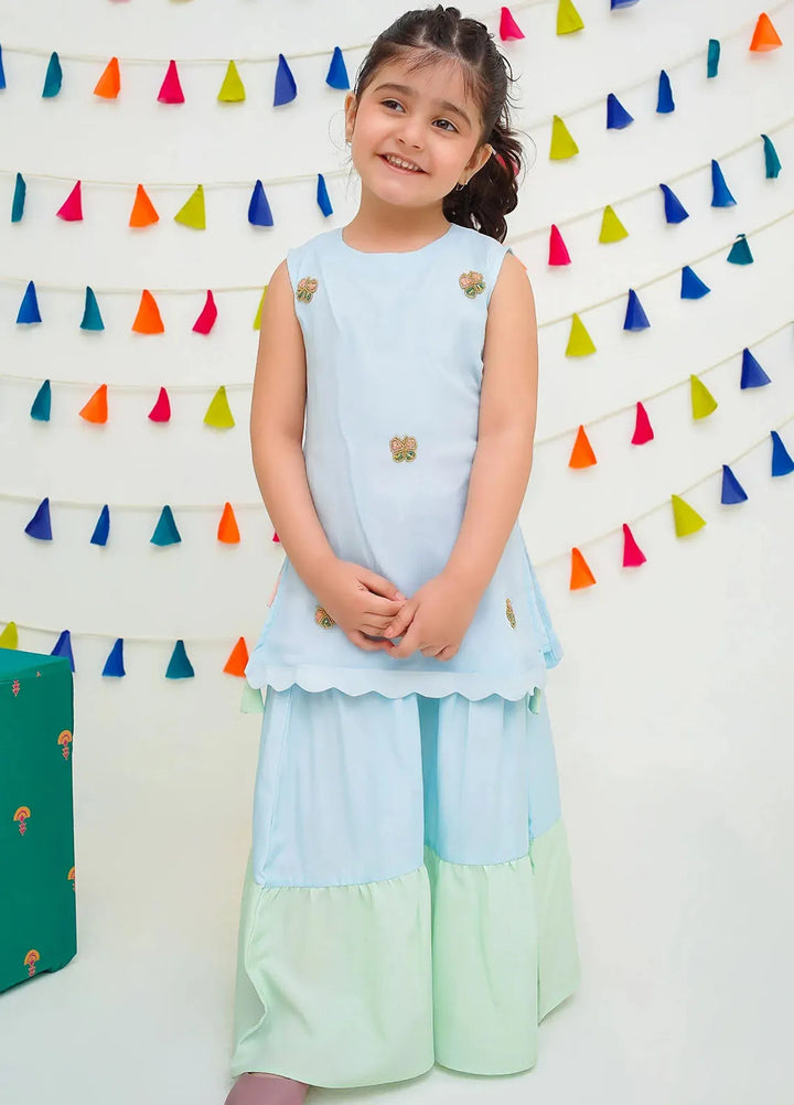 Ochre Pret Casual Chiffon 3 Piece Suit For Kids INCF-14