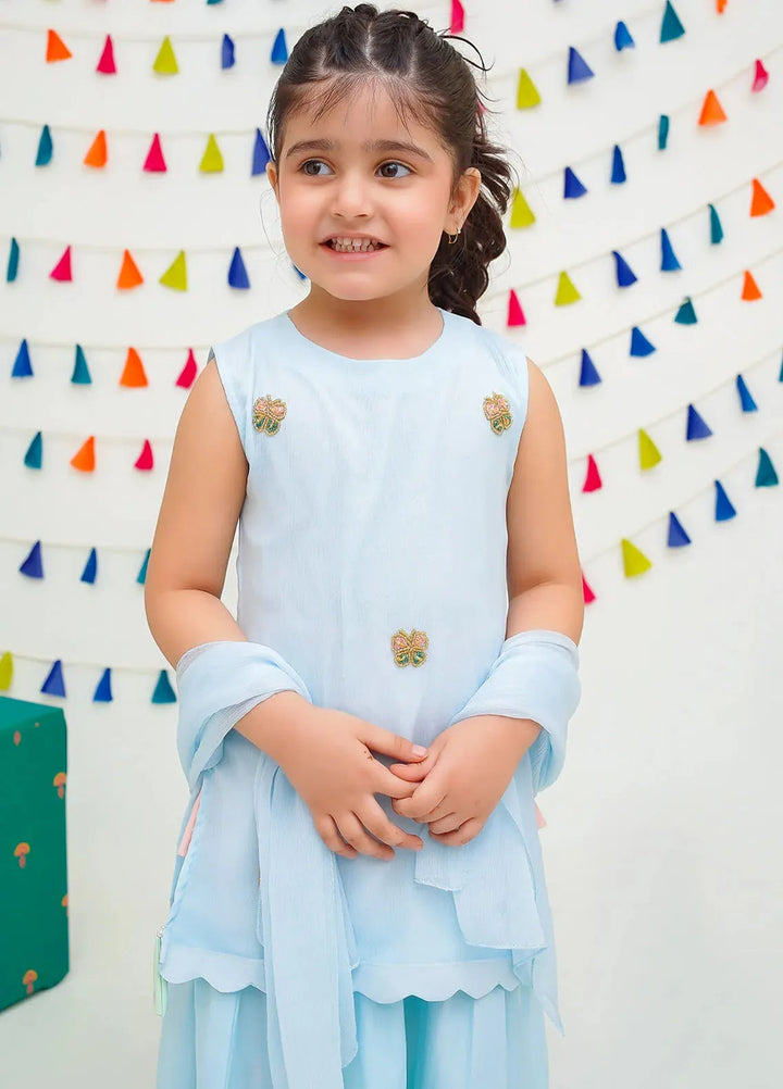 Ochre Pret Casual Chiffon 3 Piece Suit For Kids INCF-14
