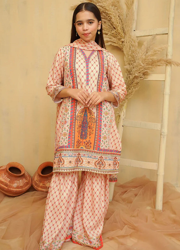 Ochre Pret Printed Lawn 3 Piece Suit CORF-05