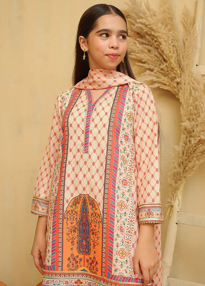 Ochre Pret Printed Lawn 3 Piece Suit CORF-05