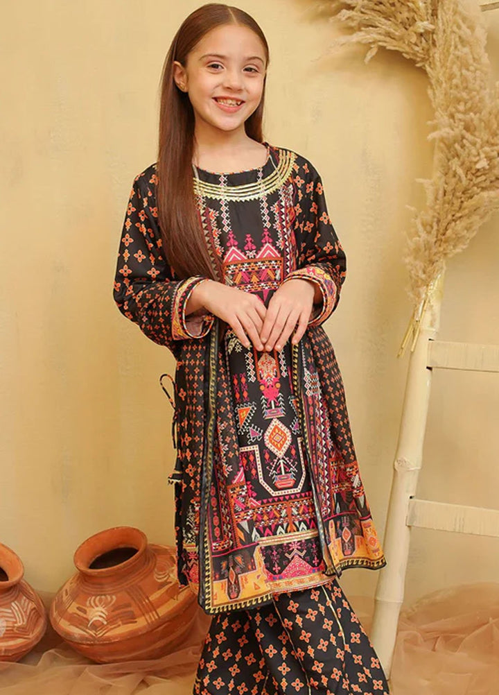 Ochre Pret Printed Lawn 3 Piece Suit CORF-07