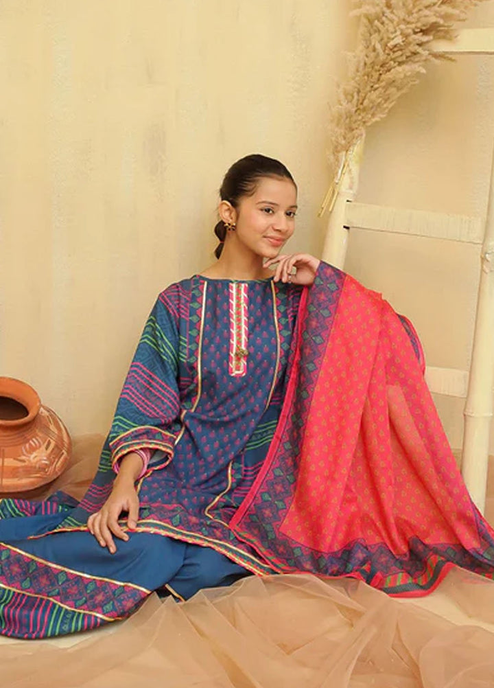 Ochre Pret Printed Lawn 3 Piece Suit CORF-10