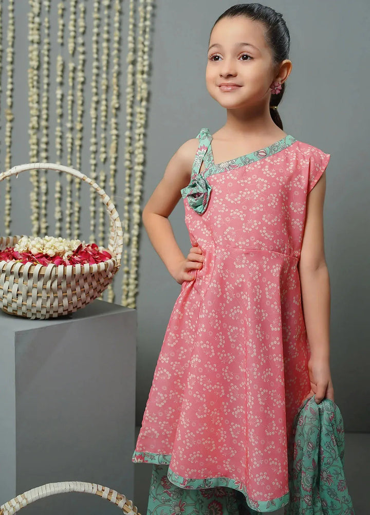 Ochre Pret Printed Lawn 3 Piece Suit For Kids INDP-09