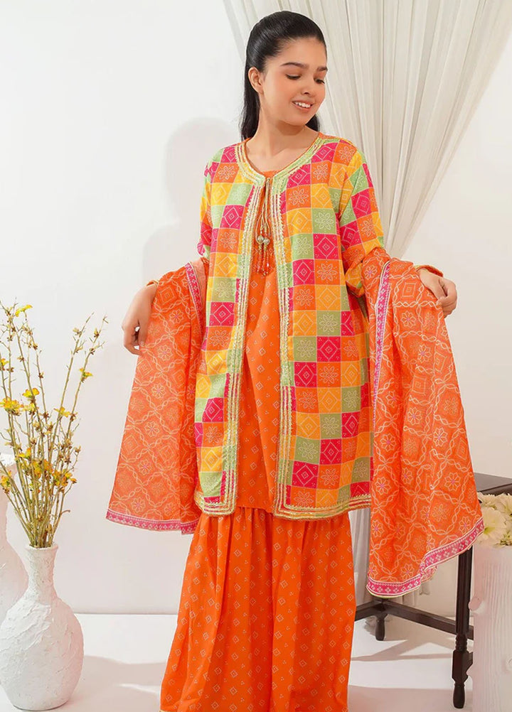 Ochre Pret Printed Swiss Lawn 3 Piece Suit CORF-08