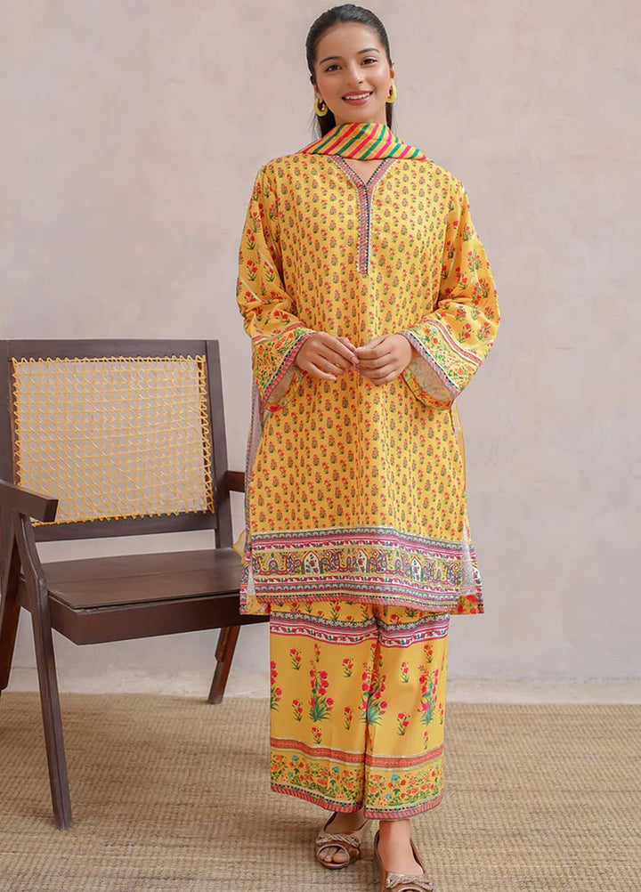 Ochre Pret Printed Swiss Lawn 3 Piece Suit CORF-11