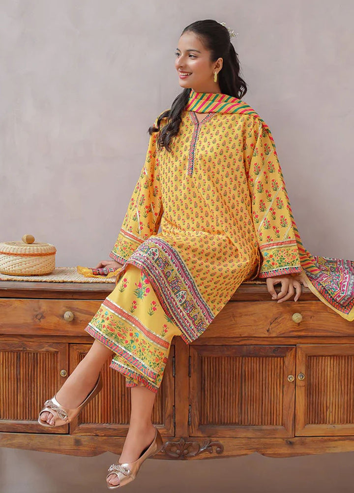 Ochre Pret Printed Swiss Lawn 3 Piece Suit CORF-11