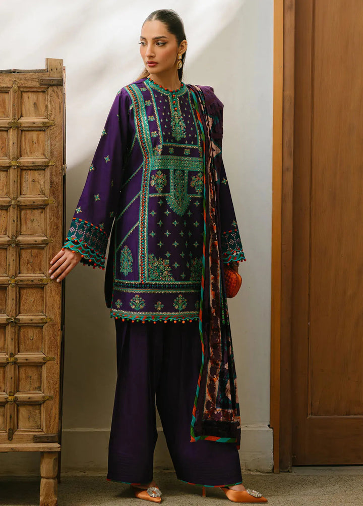 Olivia by Bin Ilyas Embroidered Kotrai Suit Unstitched 3 Piece BI24O 524 B - Winter Collection