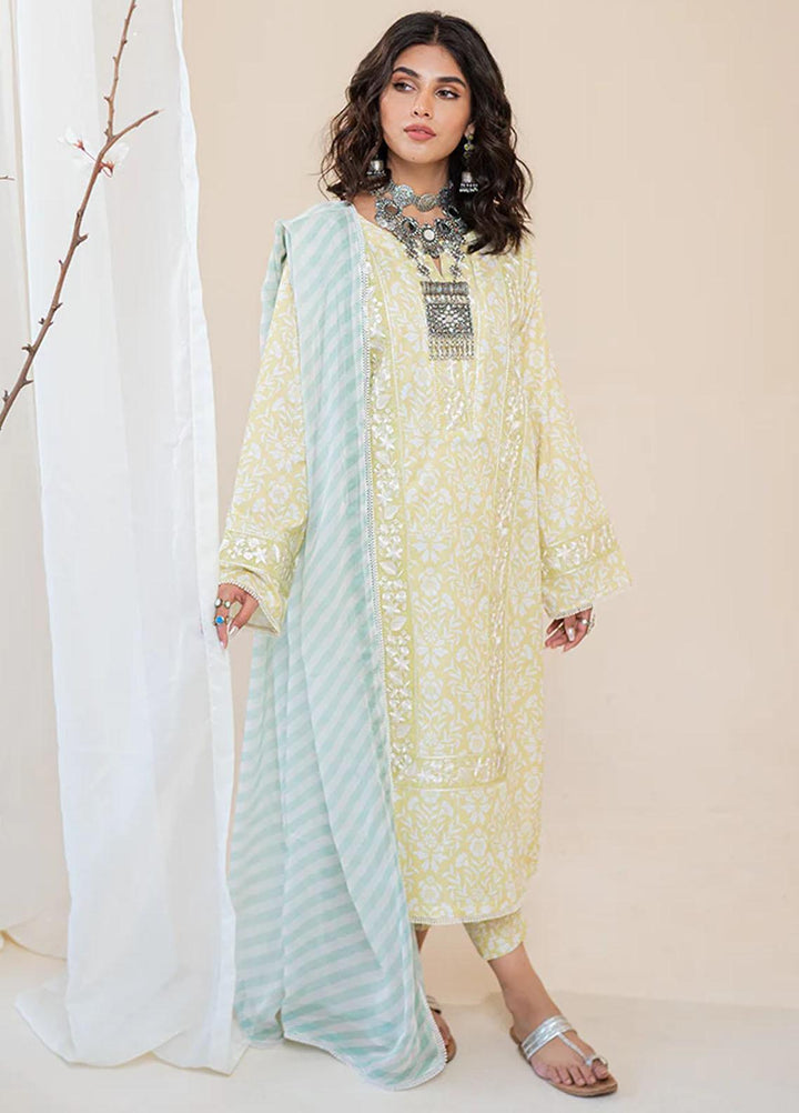 Omaya By Muraad Embroidered Lawn Suits Unstitched 3 Piece MU23O O-002 Amber - Summer Collection