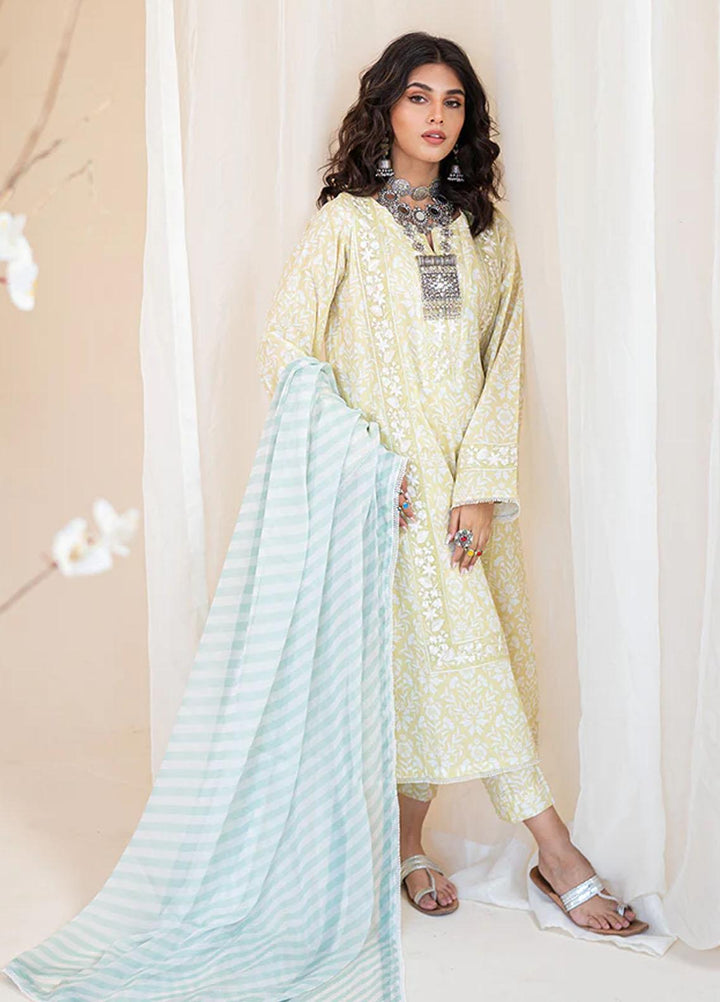Omaya By Muraad Embroidered Lawn Suits Unstitched 3 Piece MU23O O-002 Amber - Summer Collection