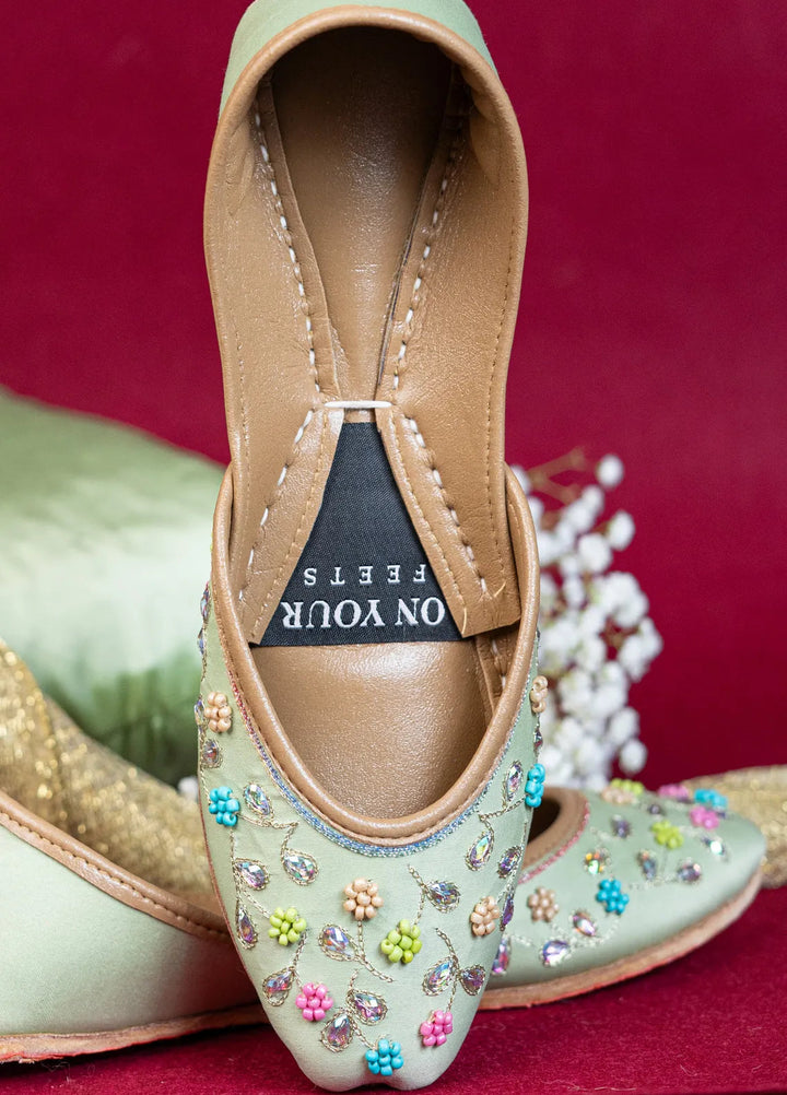 On Your Feets Women Khussa Mint Blossom