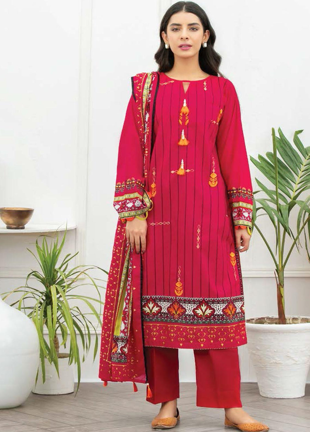 Ayeleen By Orient Textile Embroidered Lawn Suits Unstitched 3 Piece OT21A 166 ( BLUE ) - Summer Collection