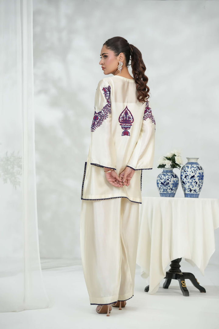Silcot Pret Embroidered Silk pristine ivory - Winter Collection