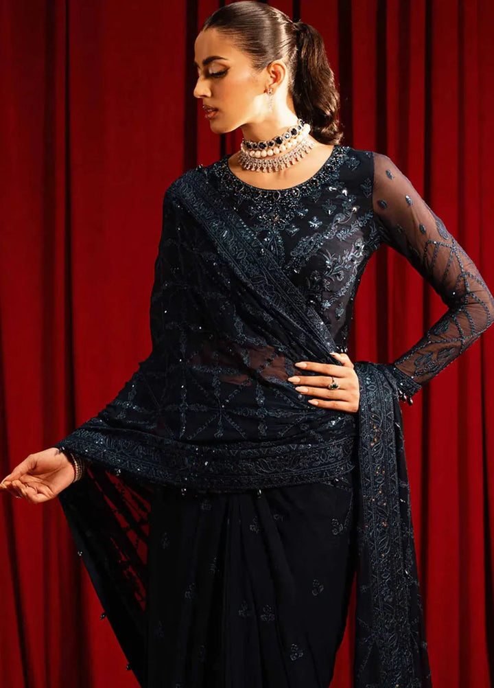 Paras by Pasha Embroidered Chiffon Suits Unstitched Saree PBP25NJ Neel-e- Noor - Formal Collection